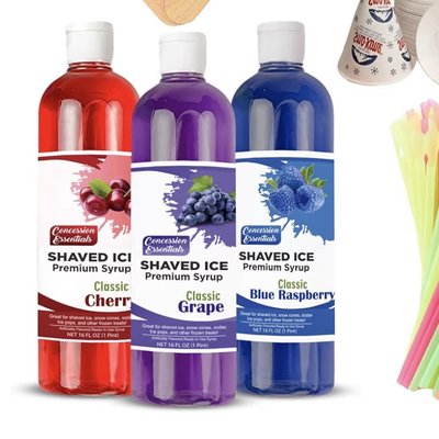 Snow Cone Cups And Syrup 