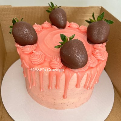 6 Inch Loaded Strawberry Cake 
