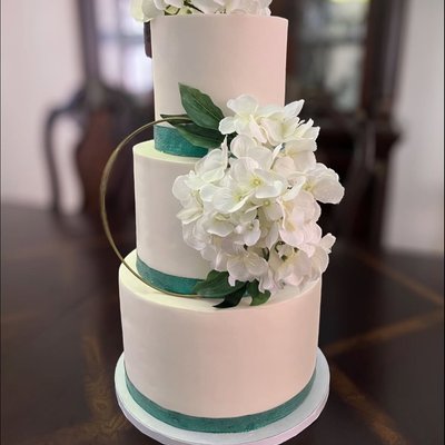 3 Tiered Fondant Cake 10, 8, 6 by 6 Inches High