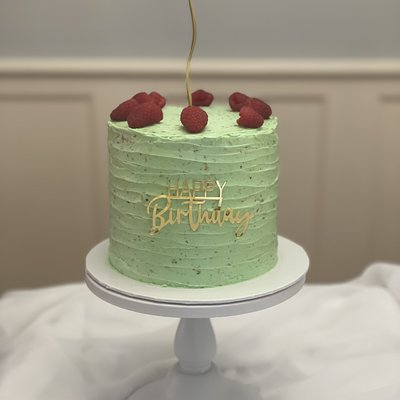 6 Inch Pistachio Raspberry Cake 