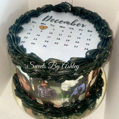 Round Photo Wrap Burn Cake