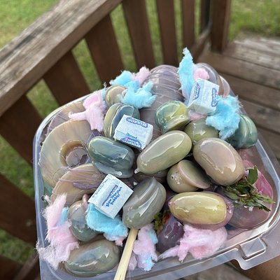 Cotton Candy Candied Fruit Tray