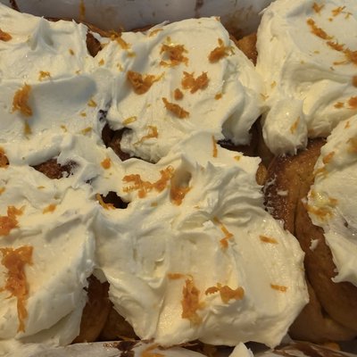 Four Orange Zest Cinnamon Rolls