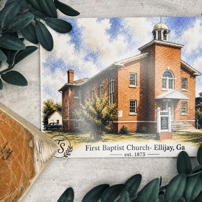 First Baptist Church Print 6x8