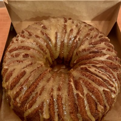 Apple Cider Donut Cake w/maple Glaze