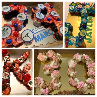 Cupcake Cakes - 18 Cupcakes ( 2 Flavors ) ( Pricing Increases With Design Complexity )