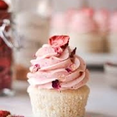 Rose And Strawberry Cupcakes/ Order Of 6