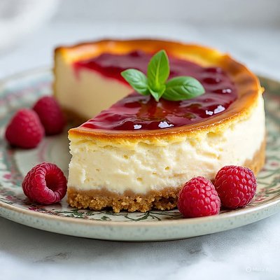 Raspberry basil, cheesecake