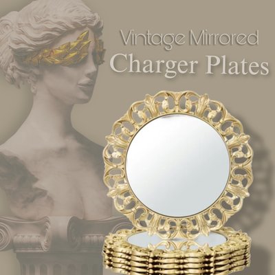 Vintage Mirrored Charger Plates