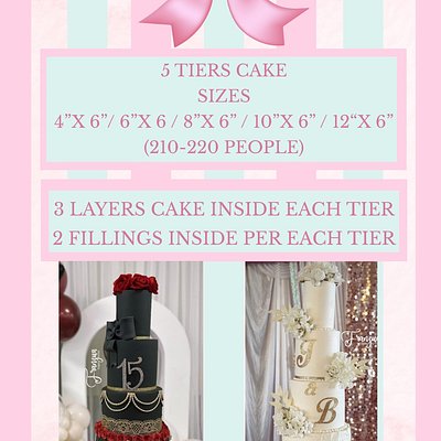 5 TIERS CAKE(210-220 People)(1 Hour or Less Is Delivery Included)