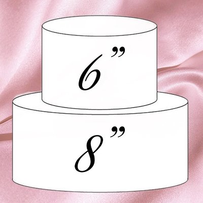 6” & 8” Round Cake (3 Layers Each Tier) Up To 34 Servings