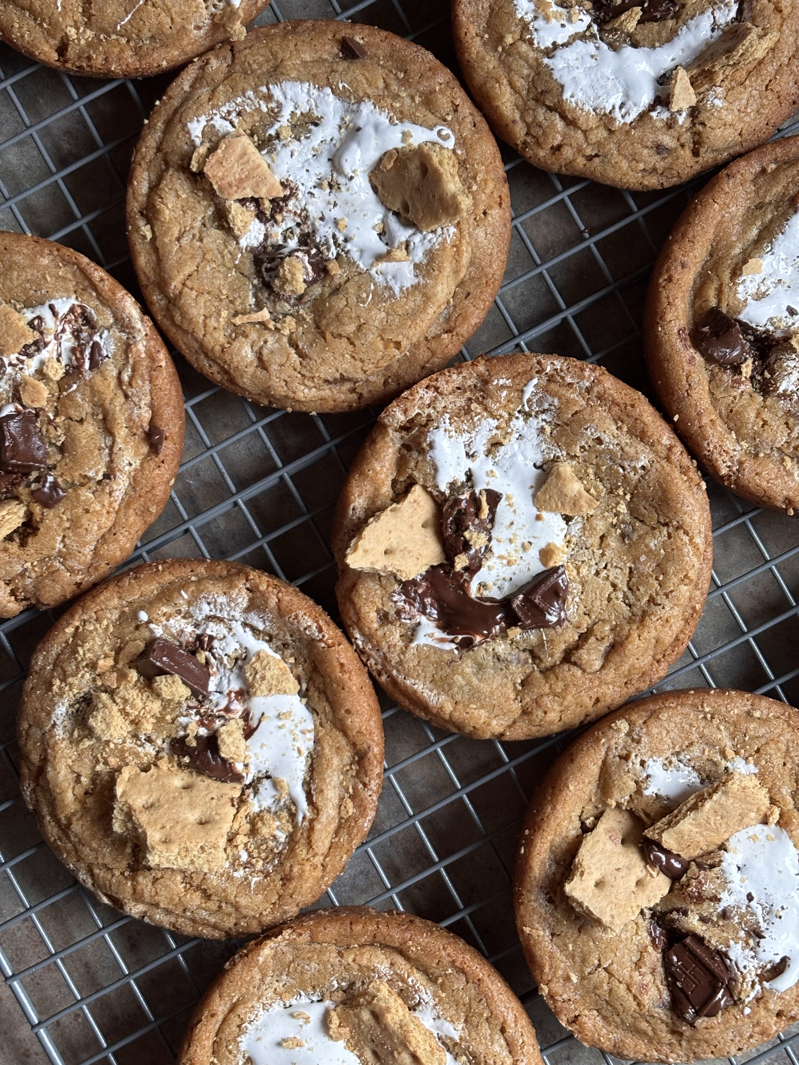DOZEN (12) Brown Butter Whiskey S’mores Cookies 