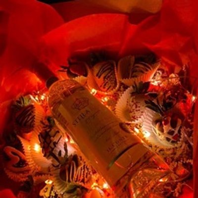 Wine And Chocolate Covered Strawberries Light Up Box