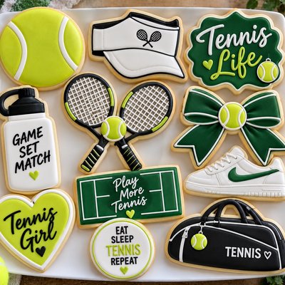 Tennis Cookies Team Party Set Sugar Cookie