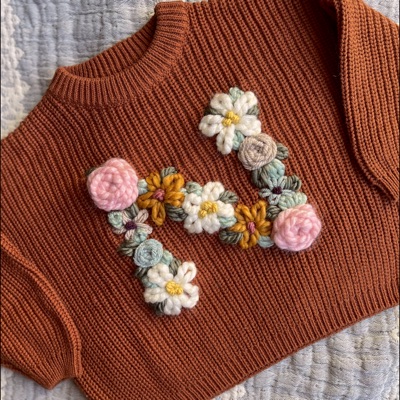 Floral Monogram Sweater 