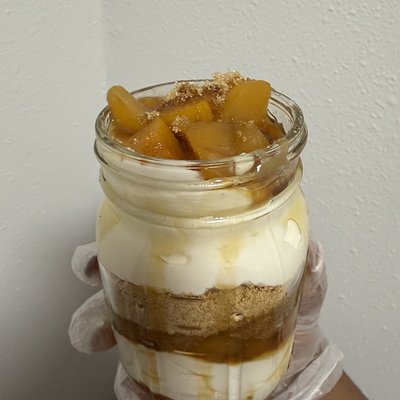 Peach Cobbler Cheesecake Jar