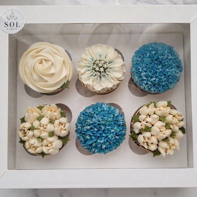 1/2 Dozen Floral Cupcakes