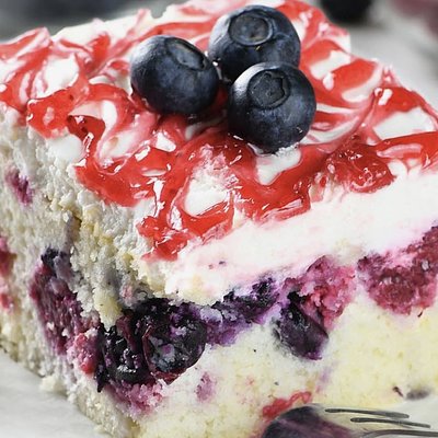 Patriotic Berry Cake Slices 