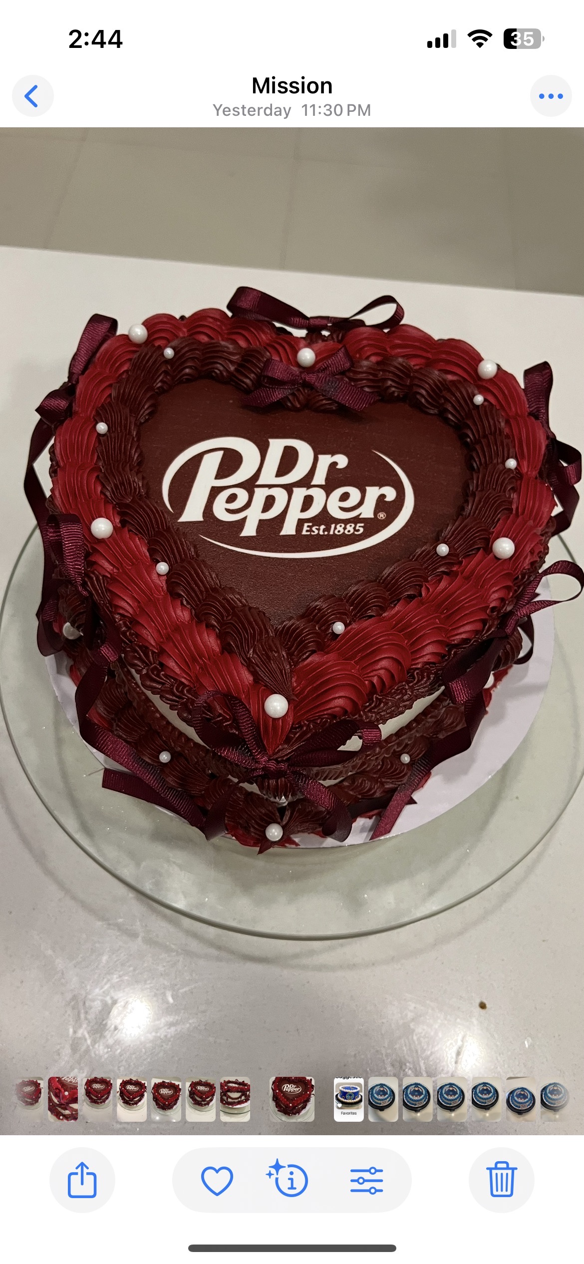 8” Double Layer Heart Cake -21 Servings 