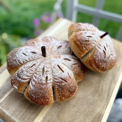 Pumpkin Shaped Sourdough Loaf