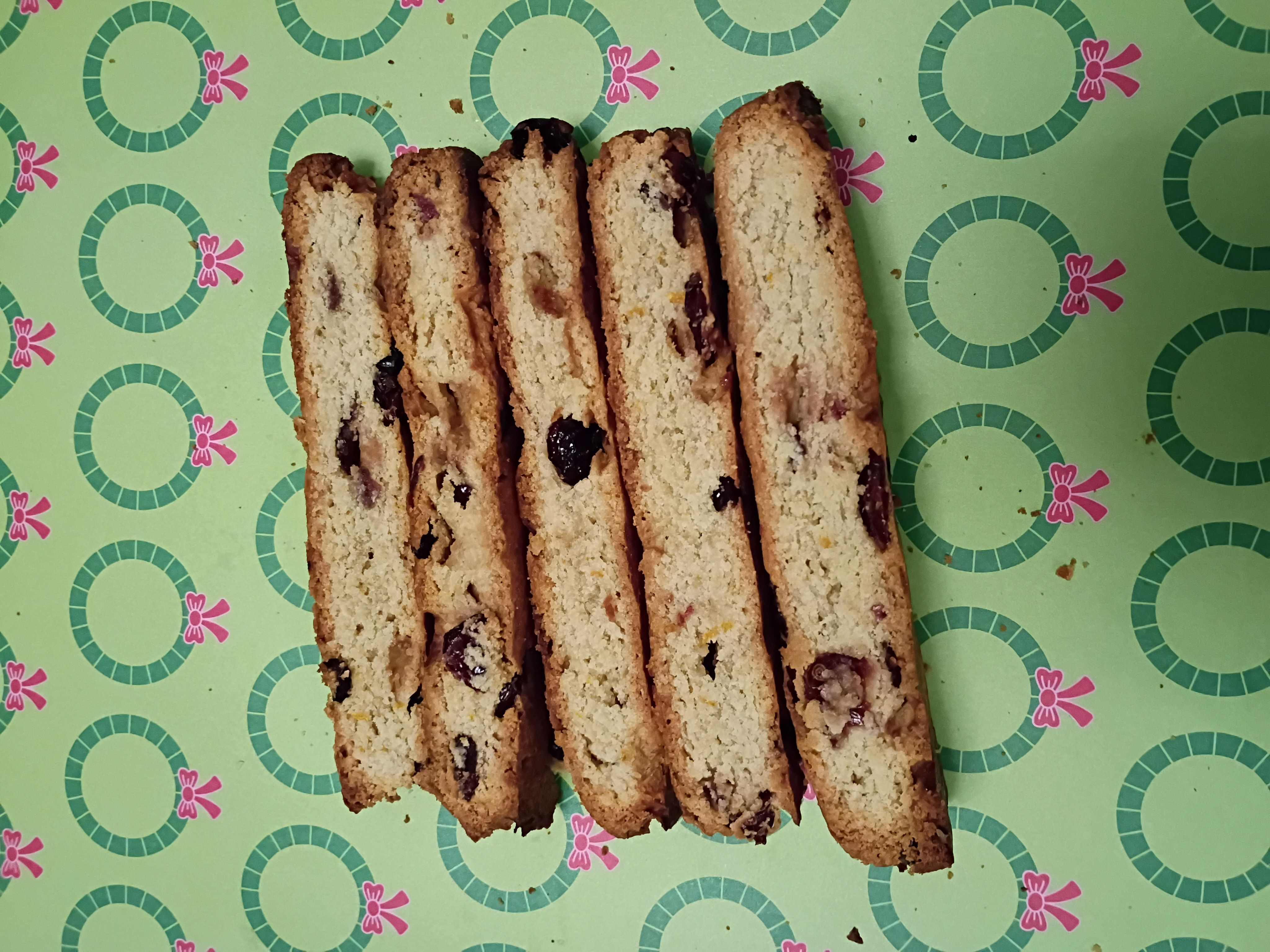 6 Cranberry Orange Biscotti-Gluten Free 