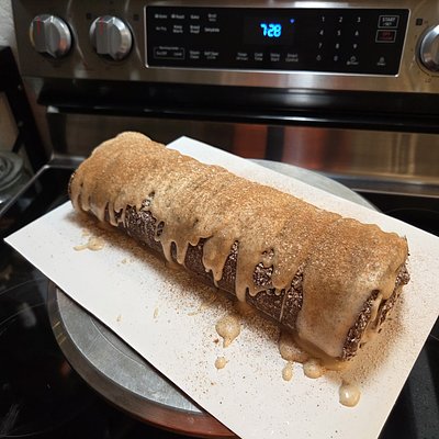 Browned Butter Pumpkin Roll with Browned Butter Cream Cheese Frosting