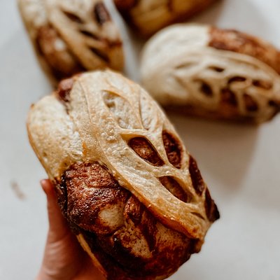 Rustic Cinnamon Swirl Sourdough Bread (no raisins)
