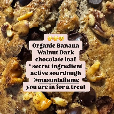 Organic Banana Walnut Dark Chocolate Chip Bread 
