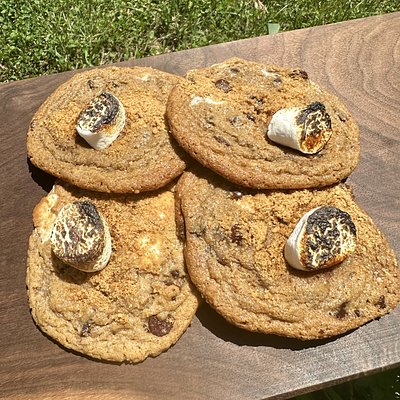 4 Jumbo S’mores Sourdough Cookies 