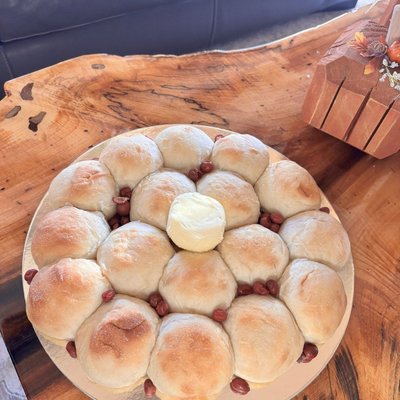 Dinner Roll Christmas Wreath