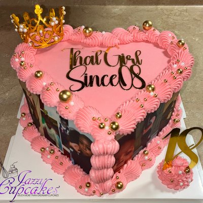 8in. Heart /Round Shaped Cake 2 Layer (Feeds Up To 25 Guests)