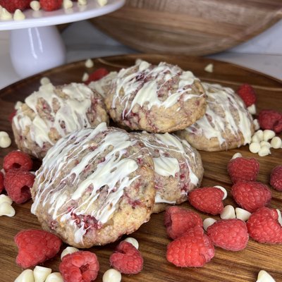 White Chocolate Raspberry Cookies- Half Dozen