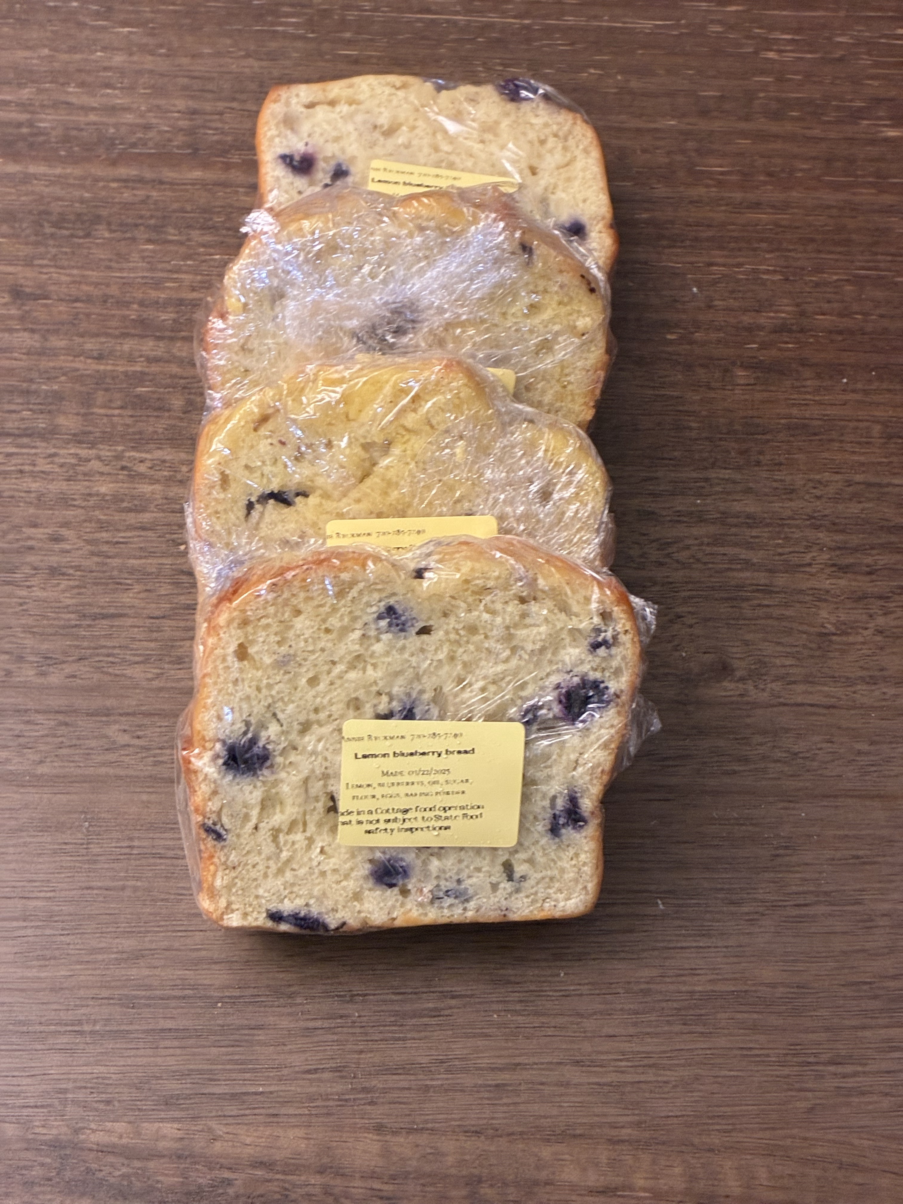 Lemon Blueberry Bread Sliced
