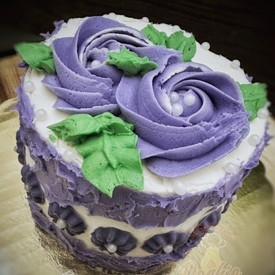 6” Blueberry Lemon Cake (Vanilla/Blueberry Or Lemon Frosting)