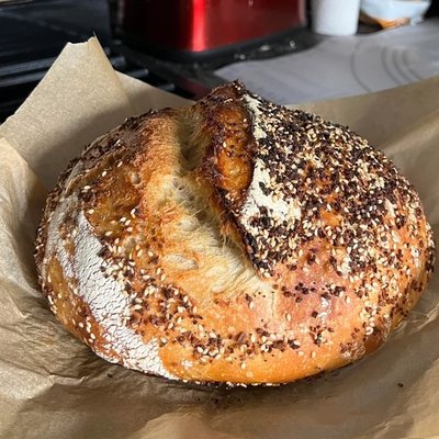 Everything but The Bagel With Cream Cheese Round Artisan Sourdough Loaf