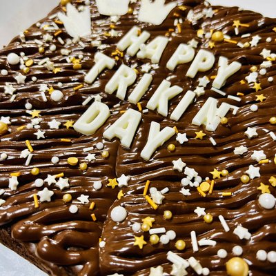 Costom Message Valentines Brownie Slab
