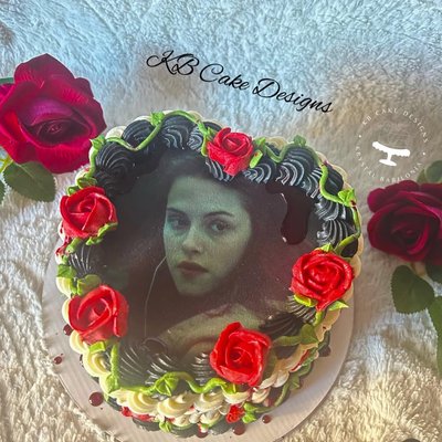 Vintage Heart Cake With Edible Picture/image