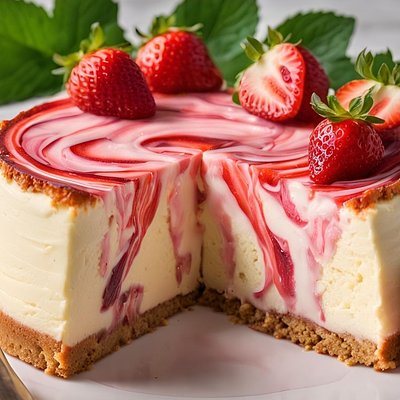 Strawberry Swirl Cheesecake 