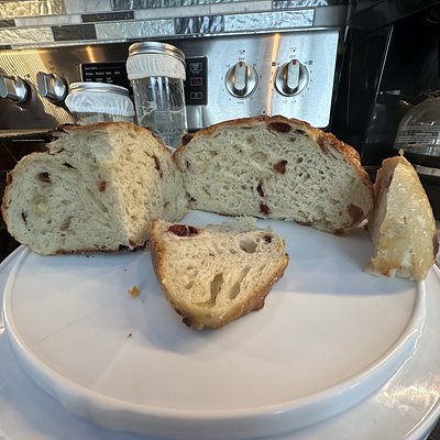 White Chocolate Cherry Sourdough Boule 