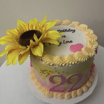 6 Inch Round by 4 inch High Buttercream 2 Layer Cakes