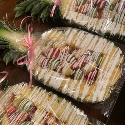 Pineapple Chocolate Fruit Salad /w Fruit Sauce