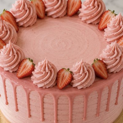 Strawberry Cake With Strawberry Buttercream 