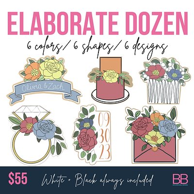 Elaborate Dozen - 6 colors / 6 shapes / 6 designs