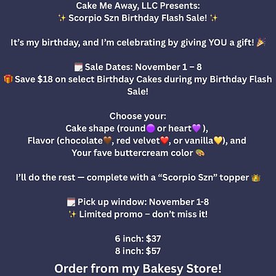 Scorpio Szn 8 Inch Cake